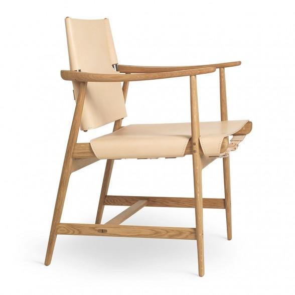 Carl Hansen Bm1106 Huntsman Chair, Oiled Oak/Natural Leather