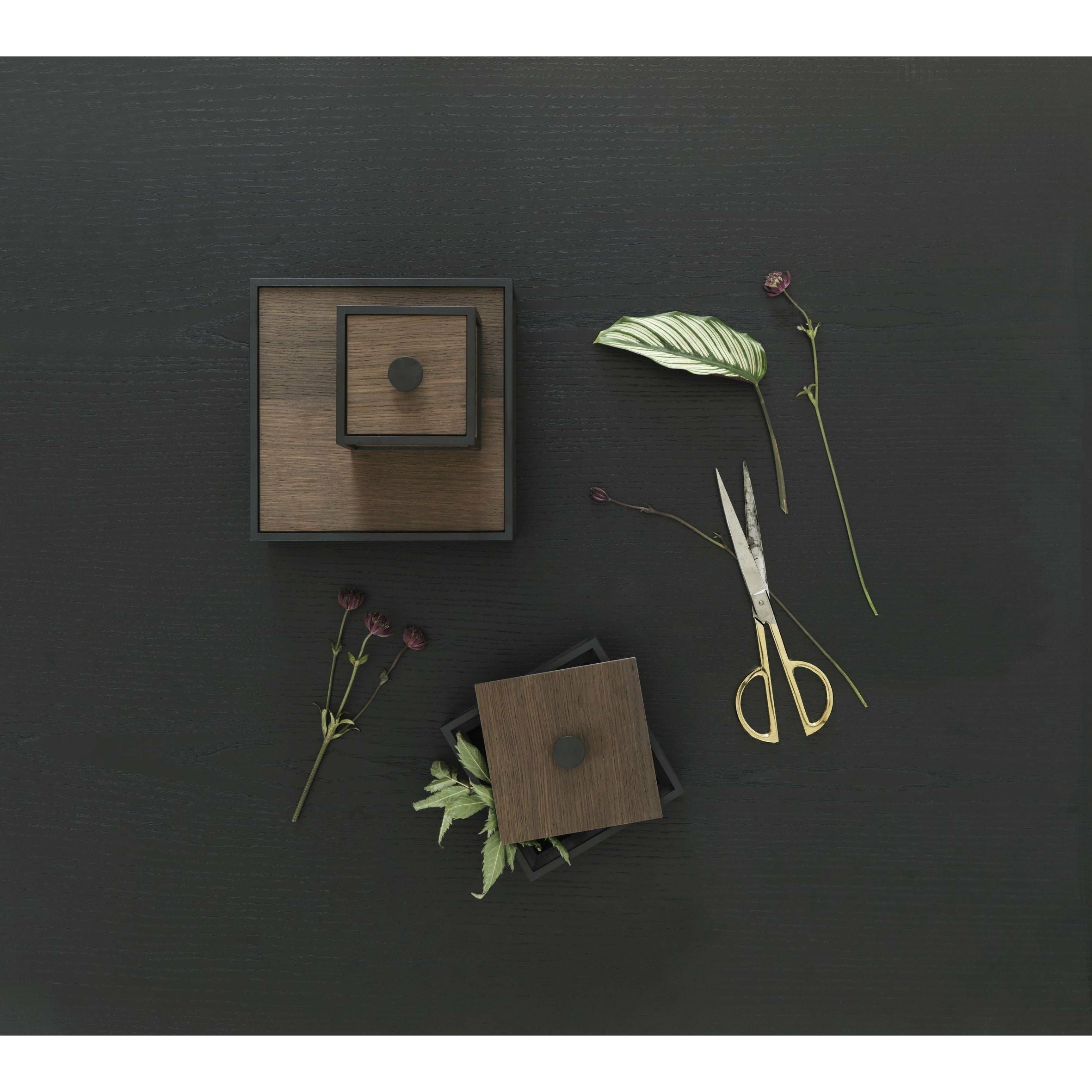 Audo Copenhagen Frame 10 Storage Box, Black Stained Ash