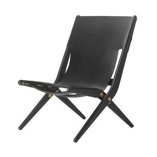 Audo Copenhagen Saxe Chair Oak Black Stained, Leather Black
