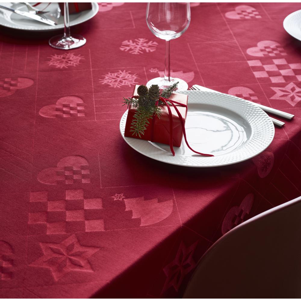 Juna Natale Damask-Tischdecke Rot, 150x320 cm-Tischdecken-Juna-5713397074732-607473-JUN-inwohn