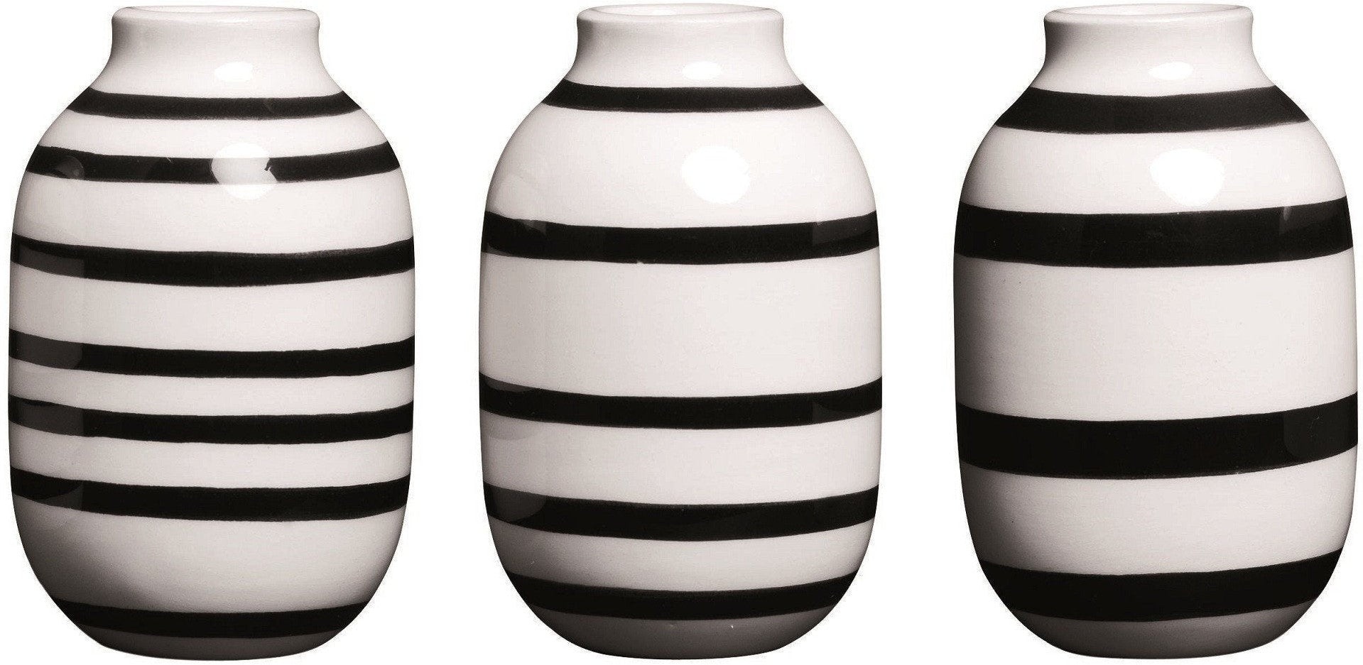 Kähler Omaggio Vases Black Mini, 3 P Cs