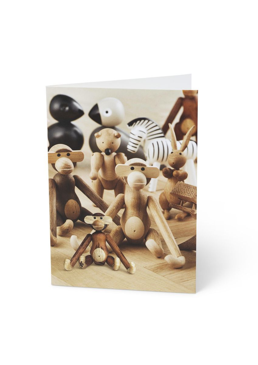 Kay Bojesen Karte A6 Mini Monkey Front gemischtes Holz 1 Stück