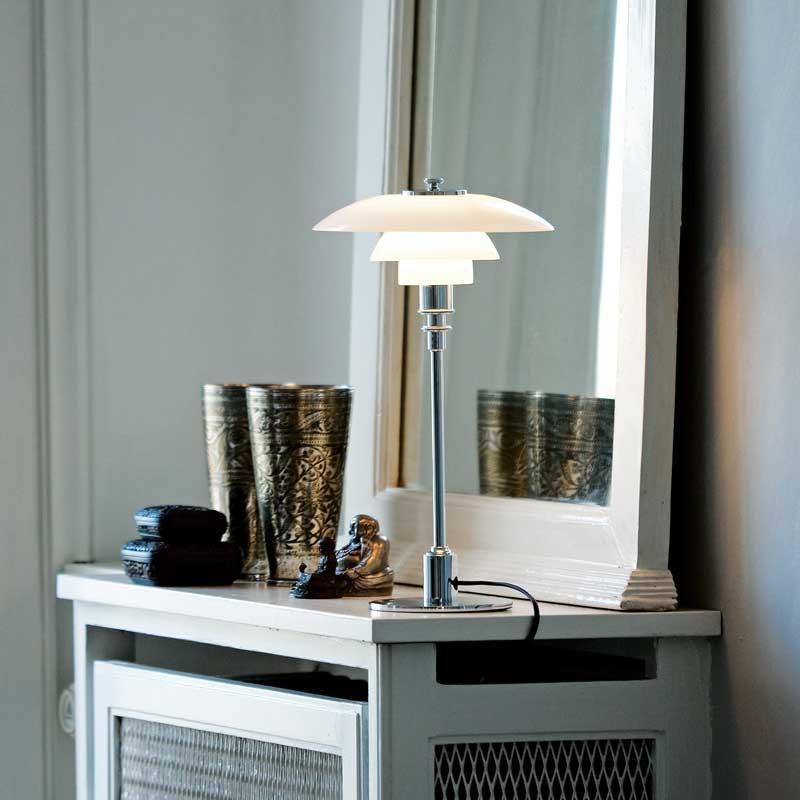 Louis Poulsen Ph 2/1 Table Lamp, Chrome Plated