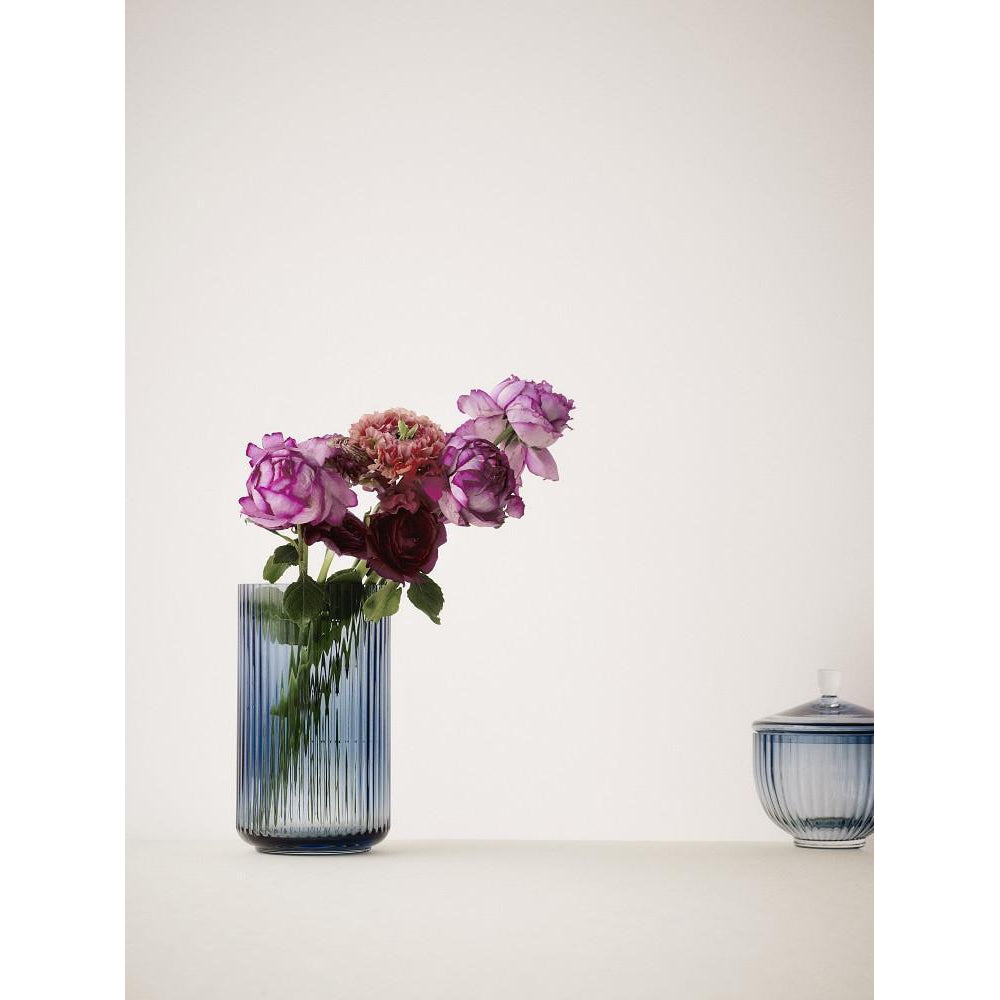 Lyngby Vase Blue Glass, 25 Cm