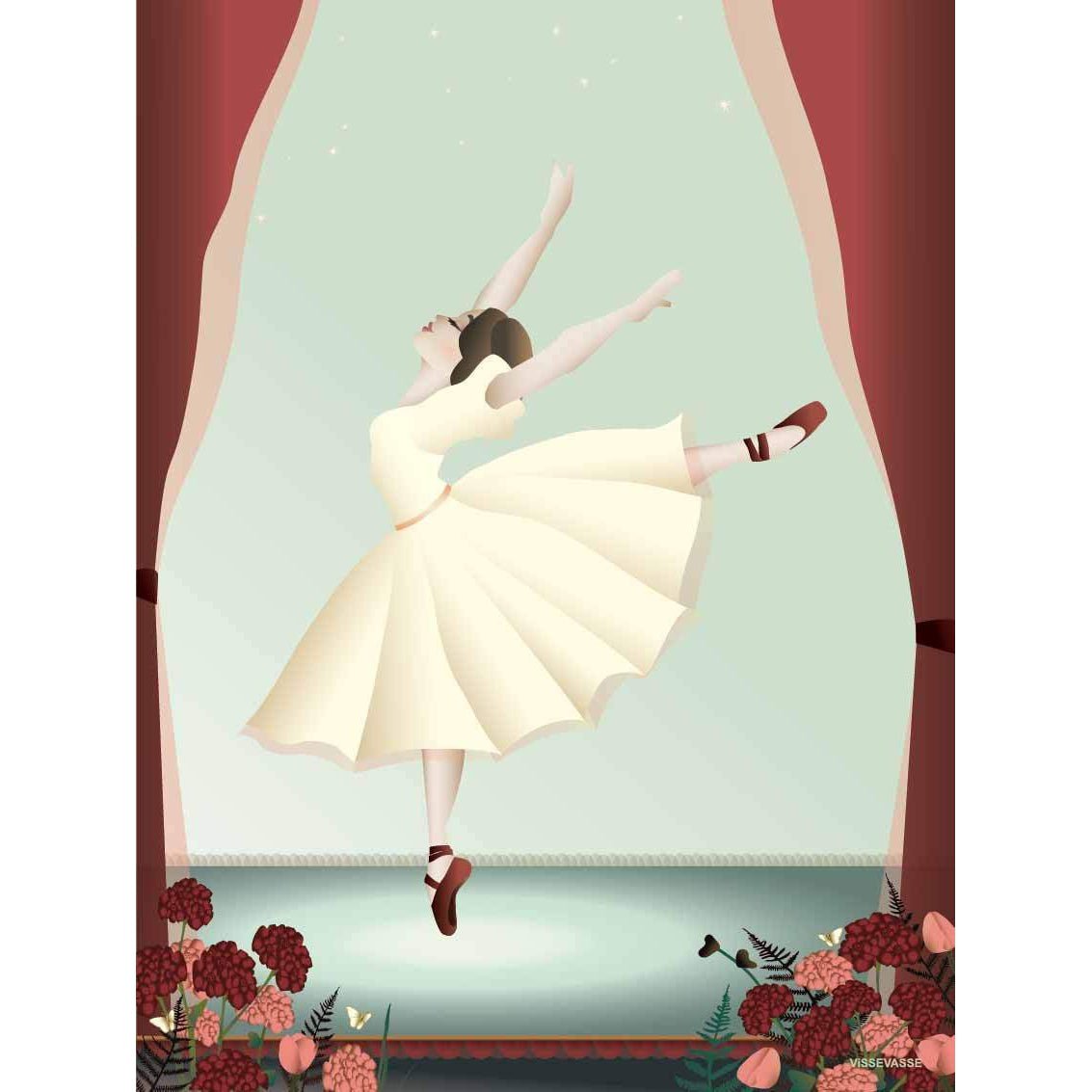 Vissevasse Ballerina Poster, 15 X21 Cm