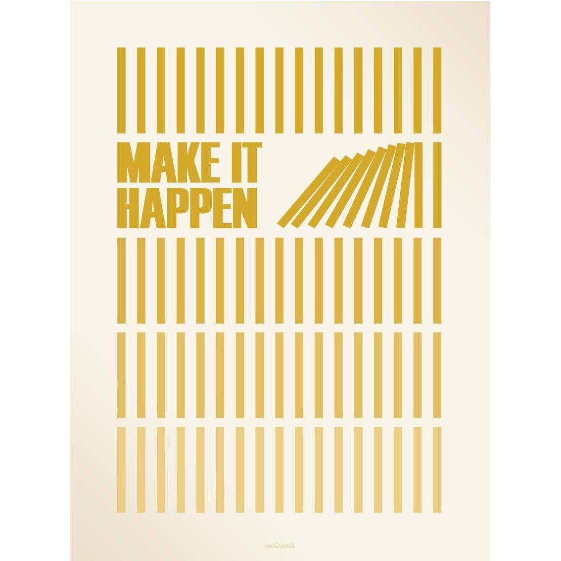 Vissevasse Make It Happen Poster 15 X21 Cm, Yellow