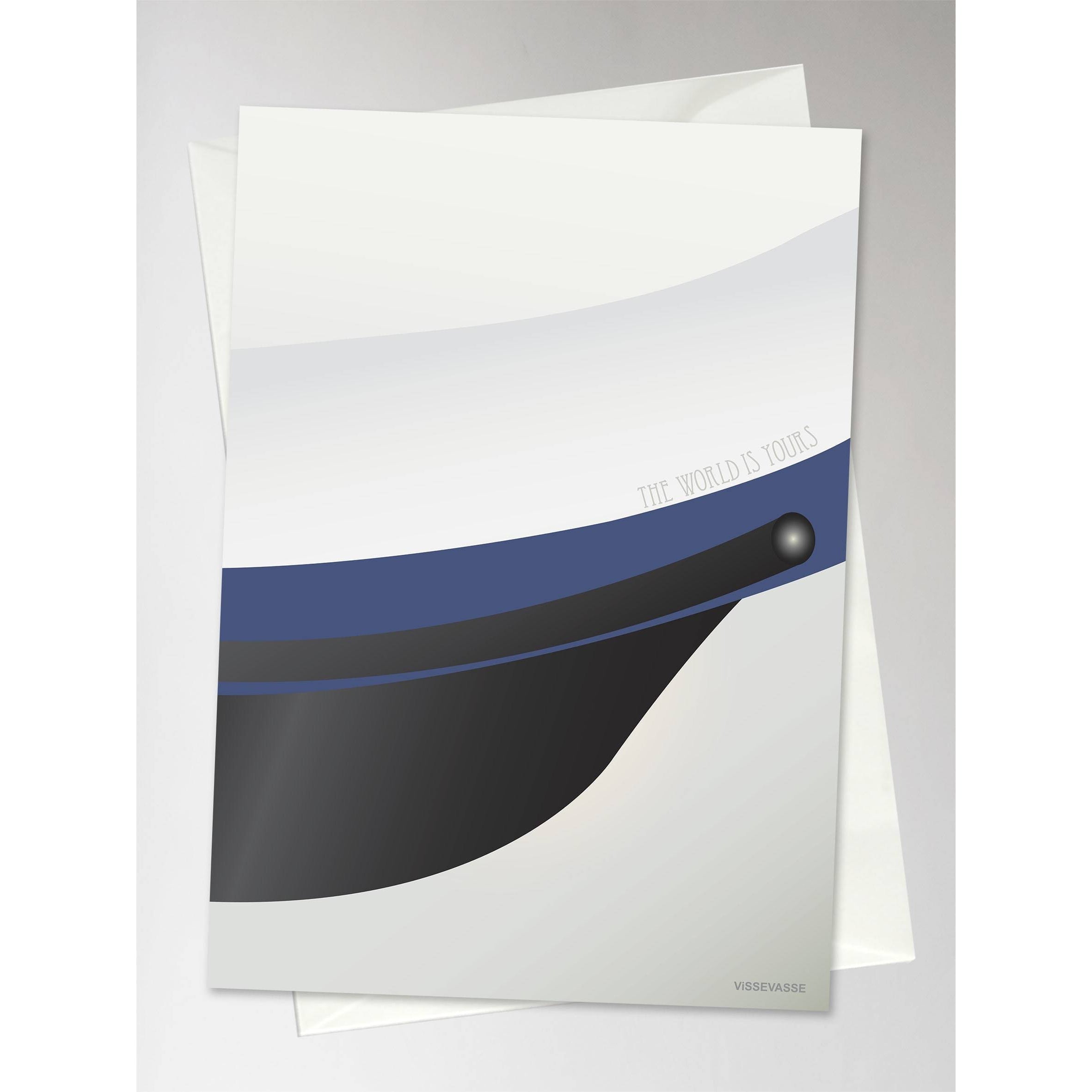 Vissevasse Student Hat Greeting Card 10.5 X15 Cm, Blue