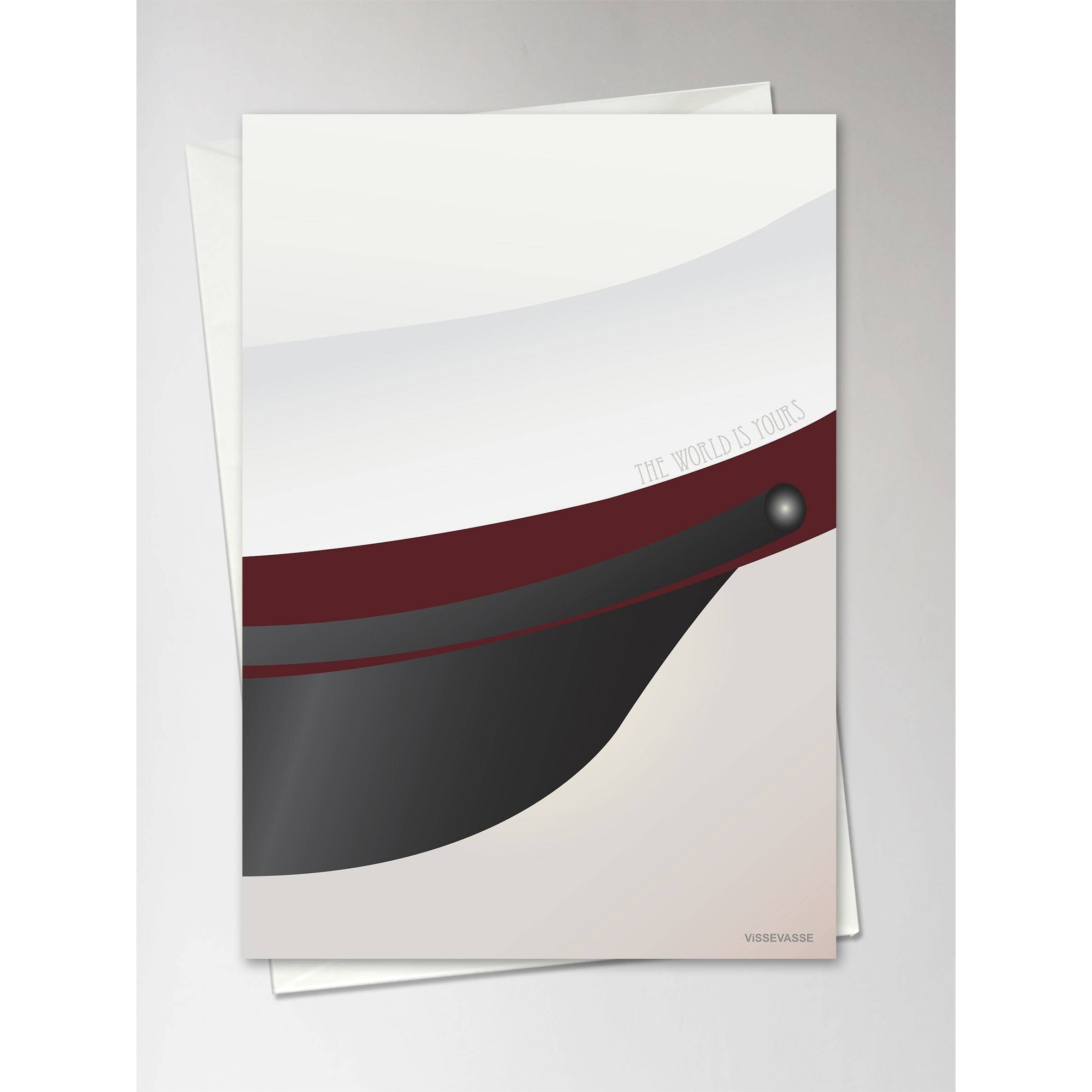 Vissevasse Student Hat Greeting Card 10.5 X15 Cm, Red